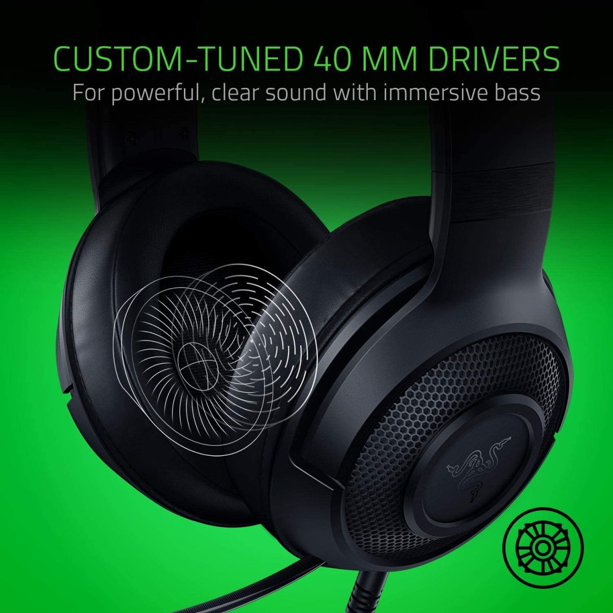 Razer   Kraken   X   Lite   Ultralight   Gaming   Headset:   7.1   Surround   Sound   -   Black
