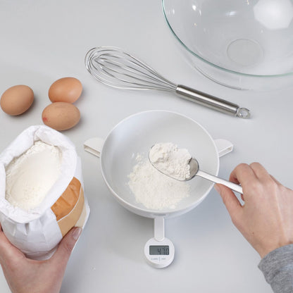 Joseph   Joseph   TriScale   Compact   Folding   Digital   Kitchen   Food   Scale,   White